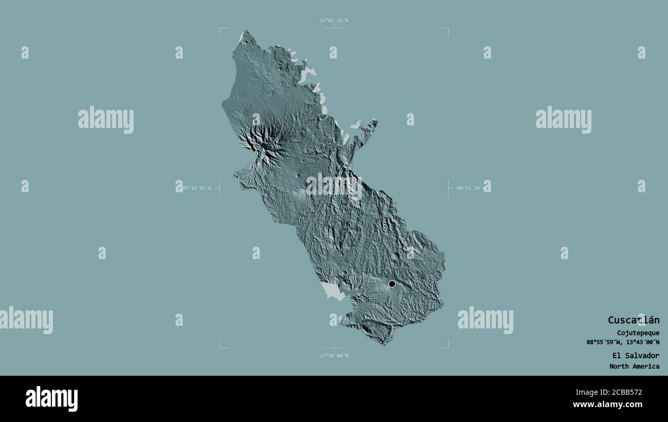 Área de Cuscatlán, departamento de el Salvador, aislada sobre fondo