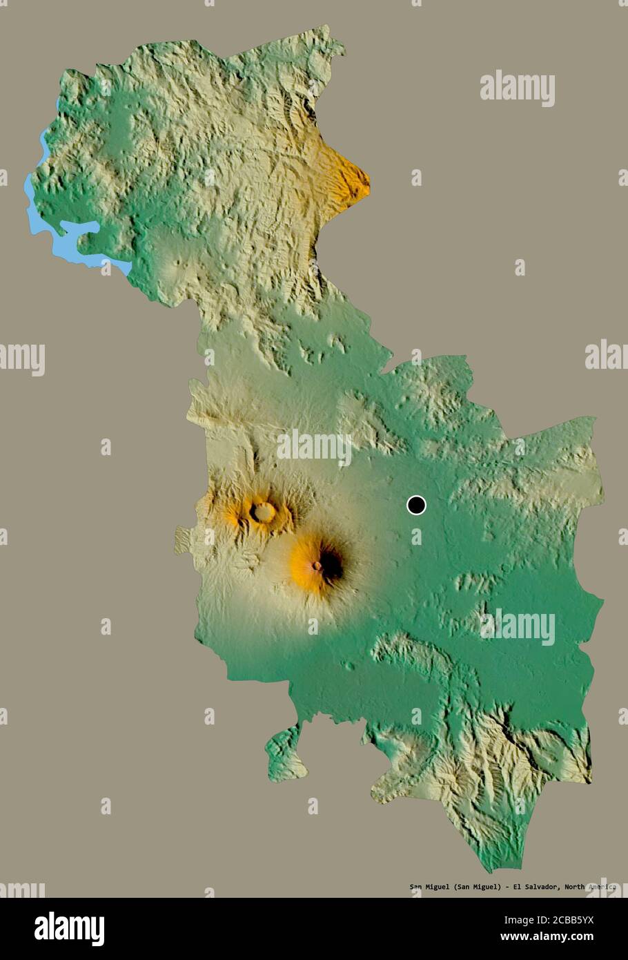 Forma de San Miguel, departamento de el Salvador, con su capital