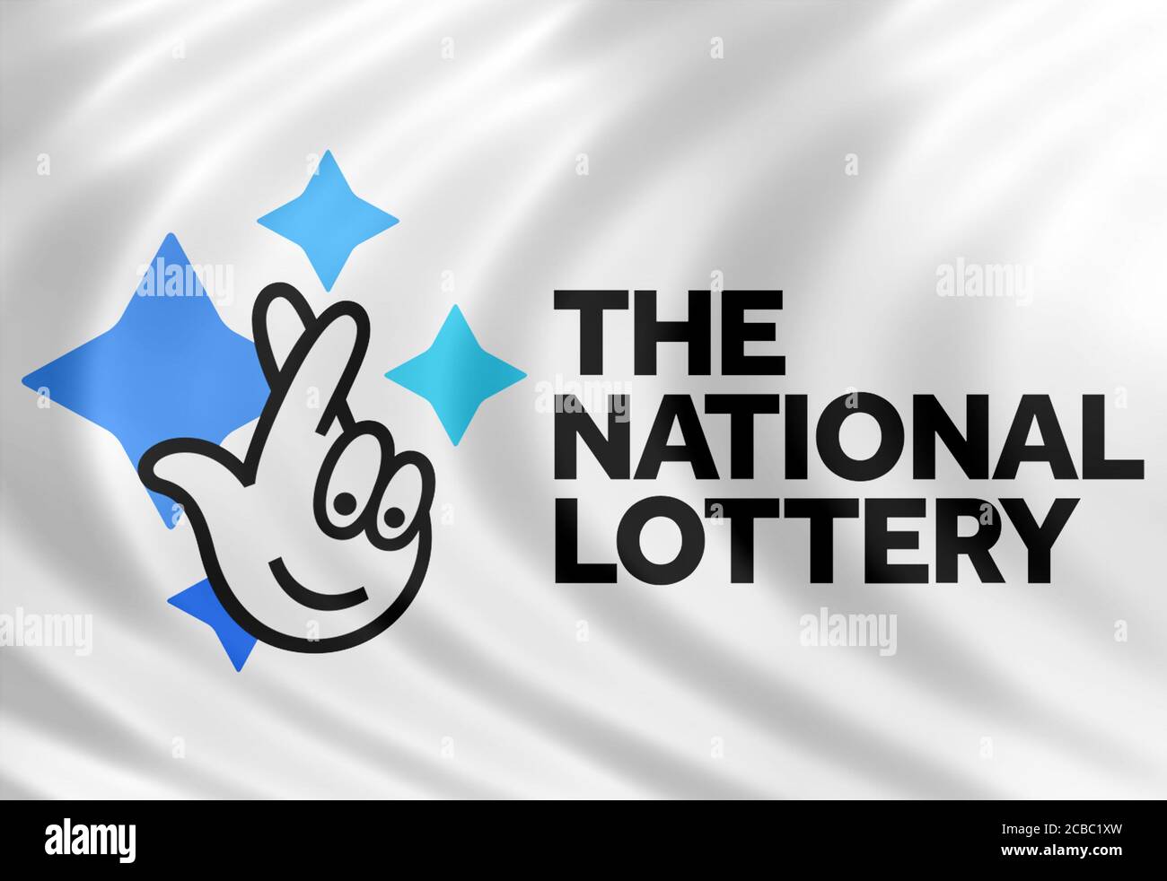 Signo de logotipo de la Lotería Nacional Foto de stock