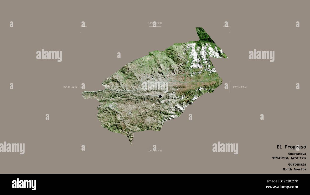 Área De El Progreso Departamento De Guatemala Aislada Sobre Fondo Sólido En Un Cuadro 8748