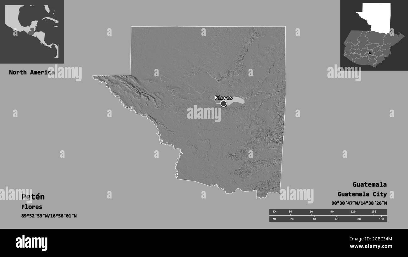 Mapa de guatemala peten Imágenes de stock en blanco y negro Alamy