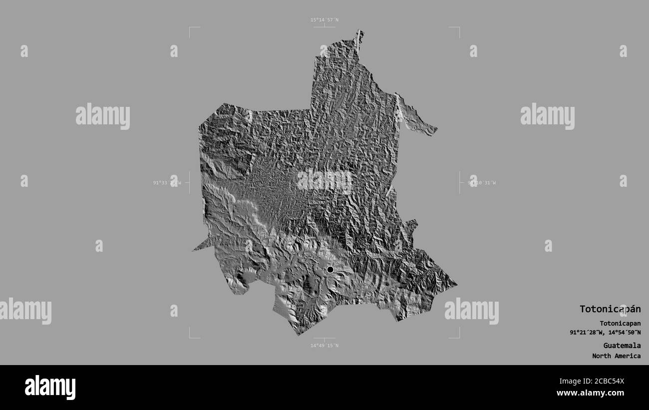 Área De Totonicapán Departamento De Guatemala Aislada Sobre Fondo Sólido En Un Cuadro 6137