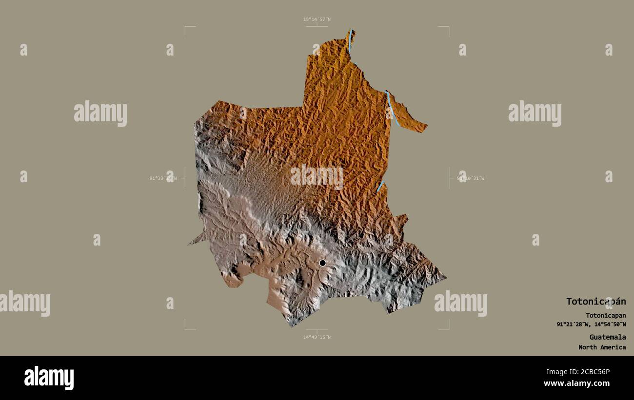 Área De Totonicapán Departamento De Guatemala Aislada Sobre Fondo Sólido En Un Cuadro 4348