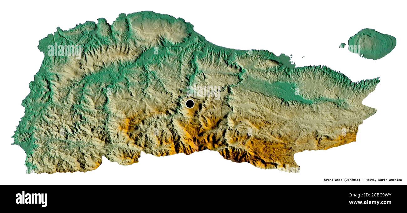 Forma de Grand'Anse, departamento de Haití, con su capital aislada