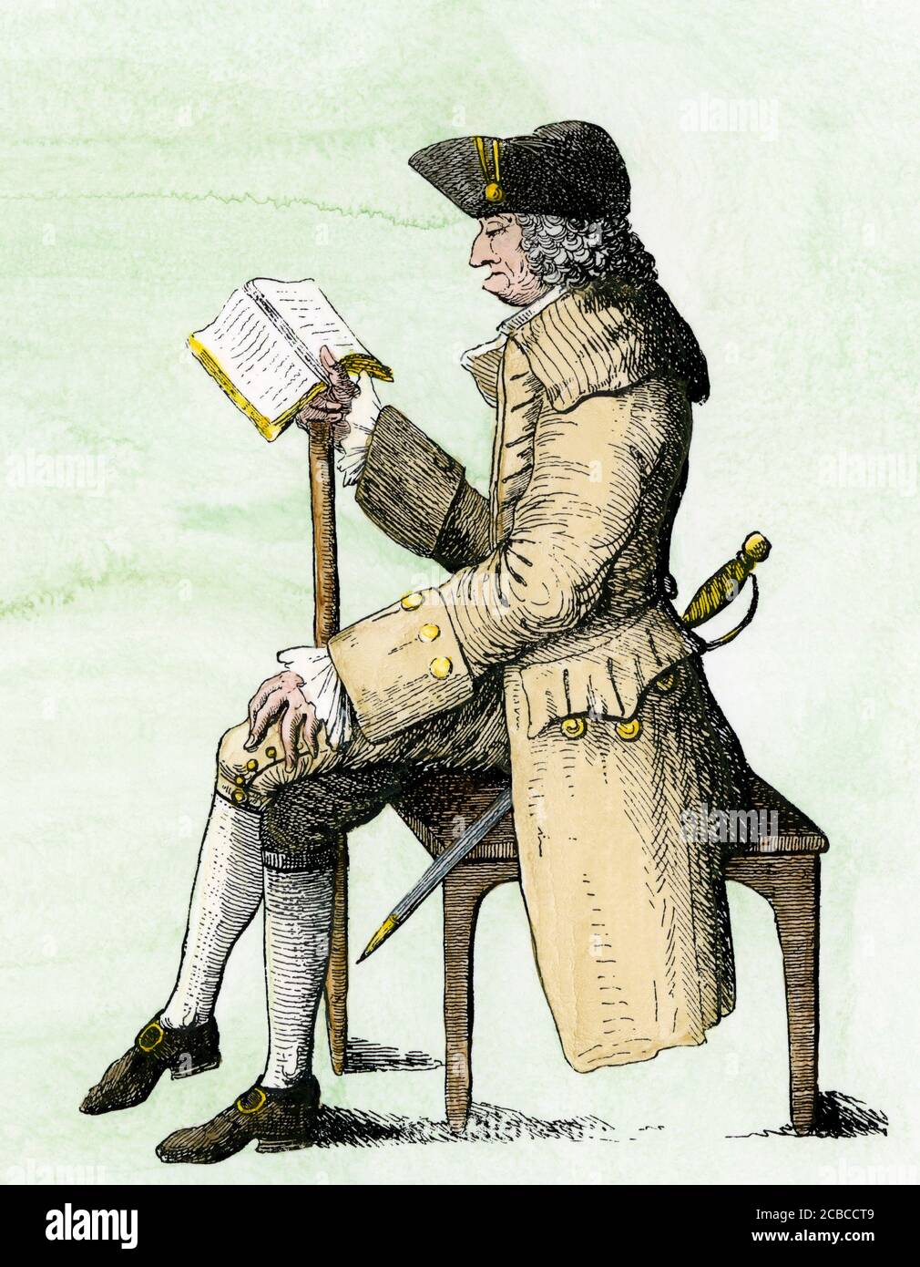 James Oglethorpe en la vejez, 1785. Madera talada a mano Foto de stock