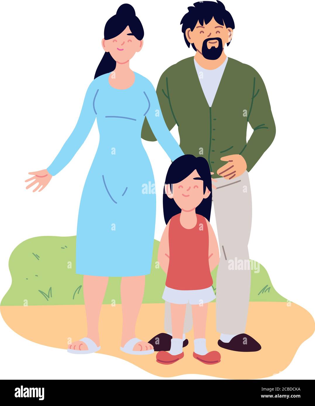Madre padre e hija dibujos animados diseño, relación familiar y tema de  generación ilustración vectorial Imagen Vector de stock - Alamy