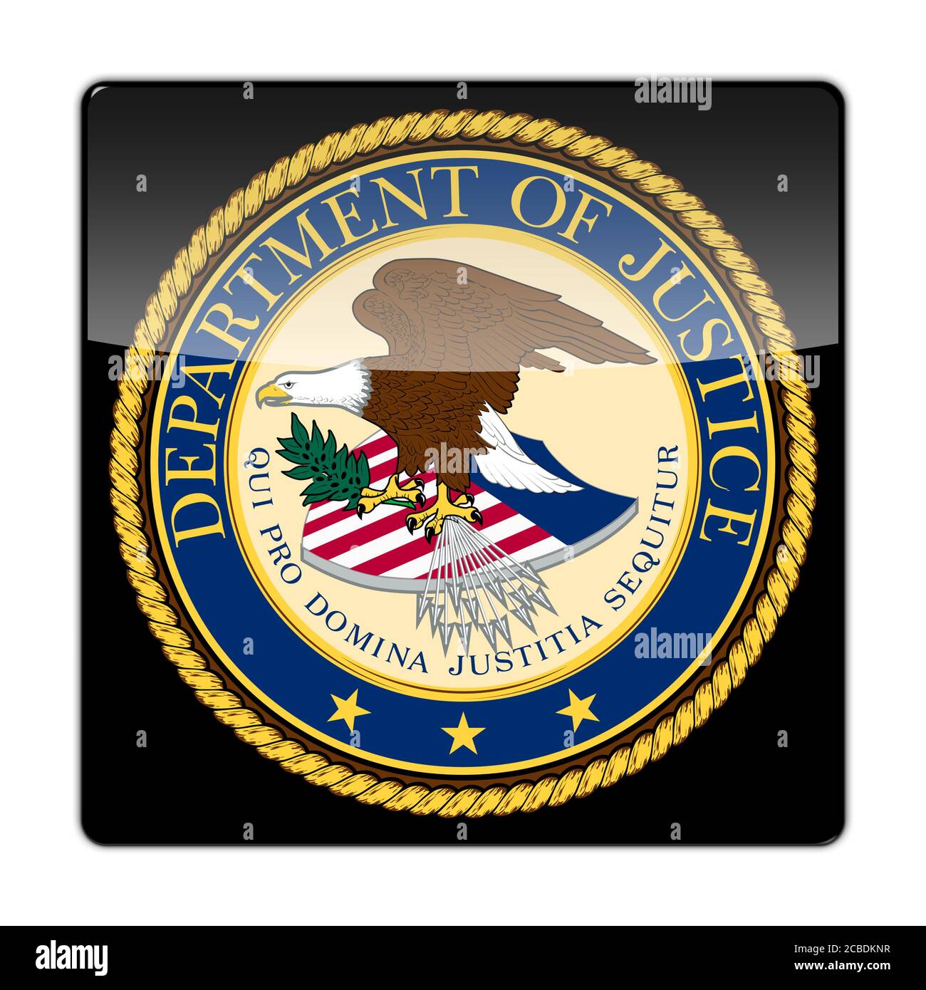 Icono del Departamento de Justicia Foto de stock