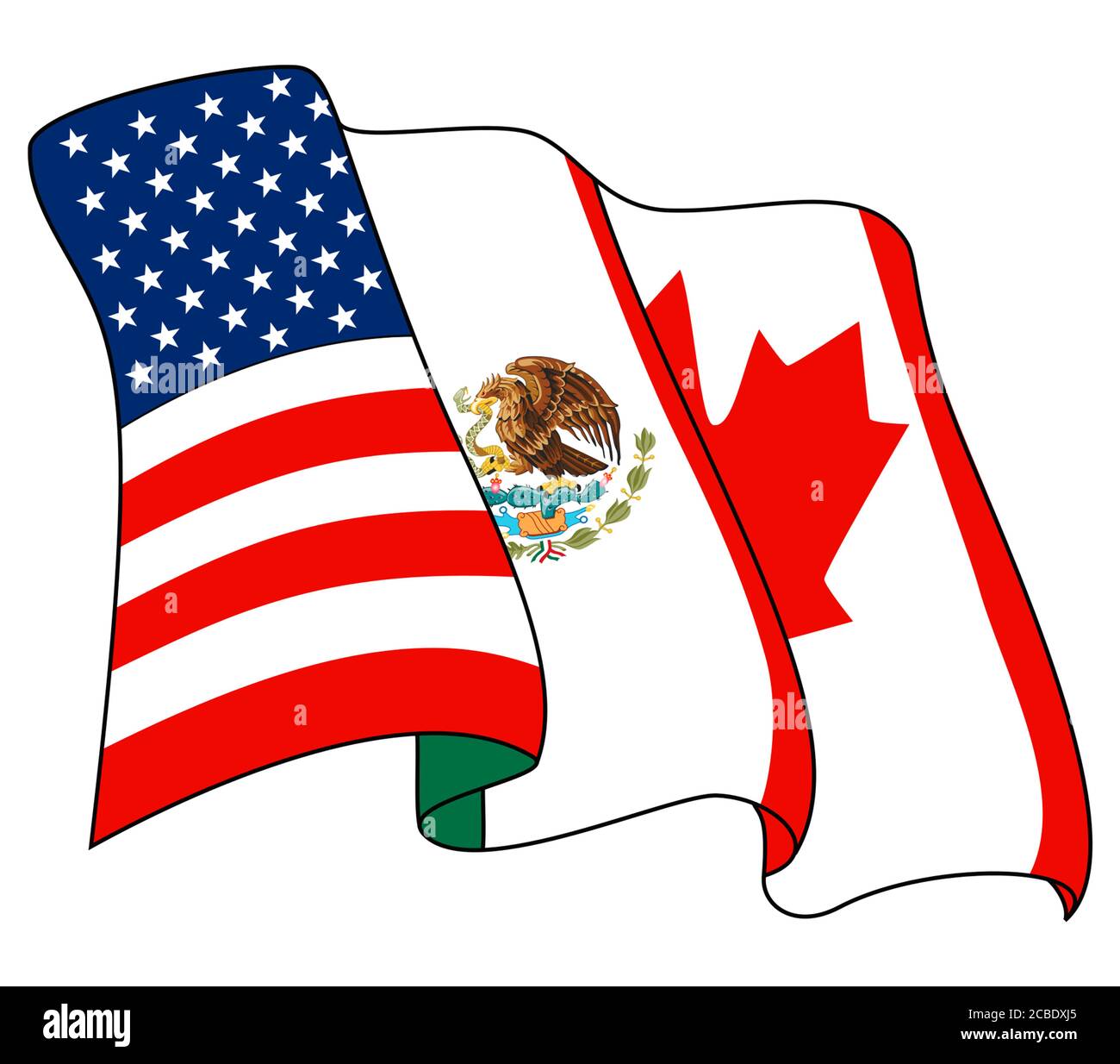Tratado de libre Comercio de América del Norte TLCAN Foto de stock