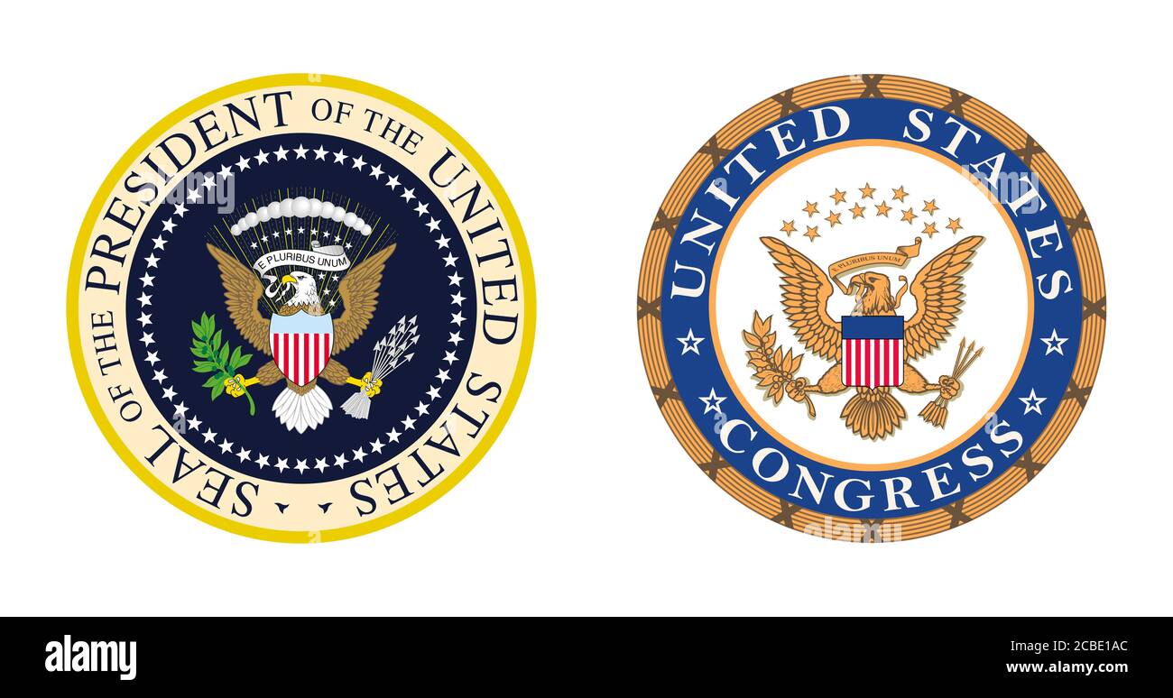 Política de los Estados Unidos - Presidencial y Congreso Foto de stock