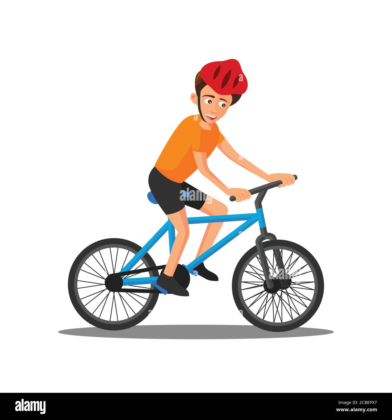 plano de diseño de dibujos animados carácter del hombre es montar en  bicicleta, vector ilustración Imagen Vector de stock - Alamy