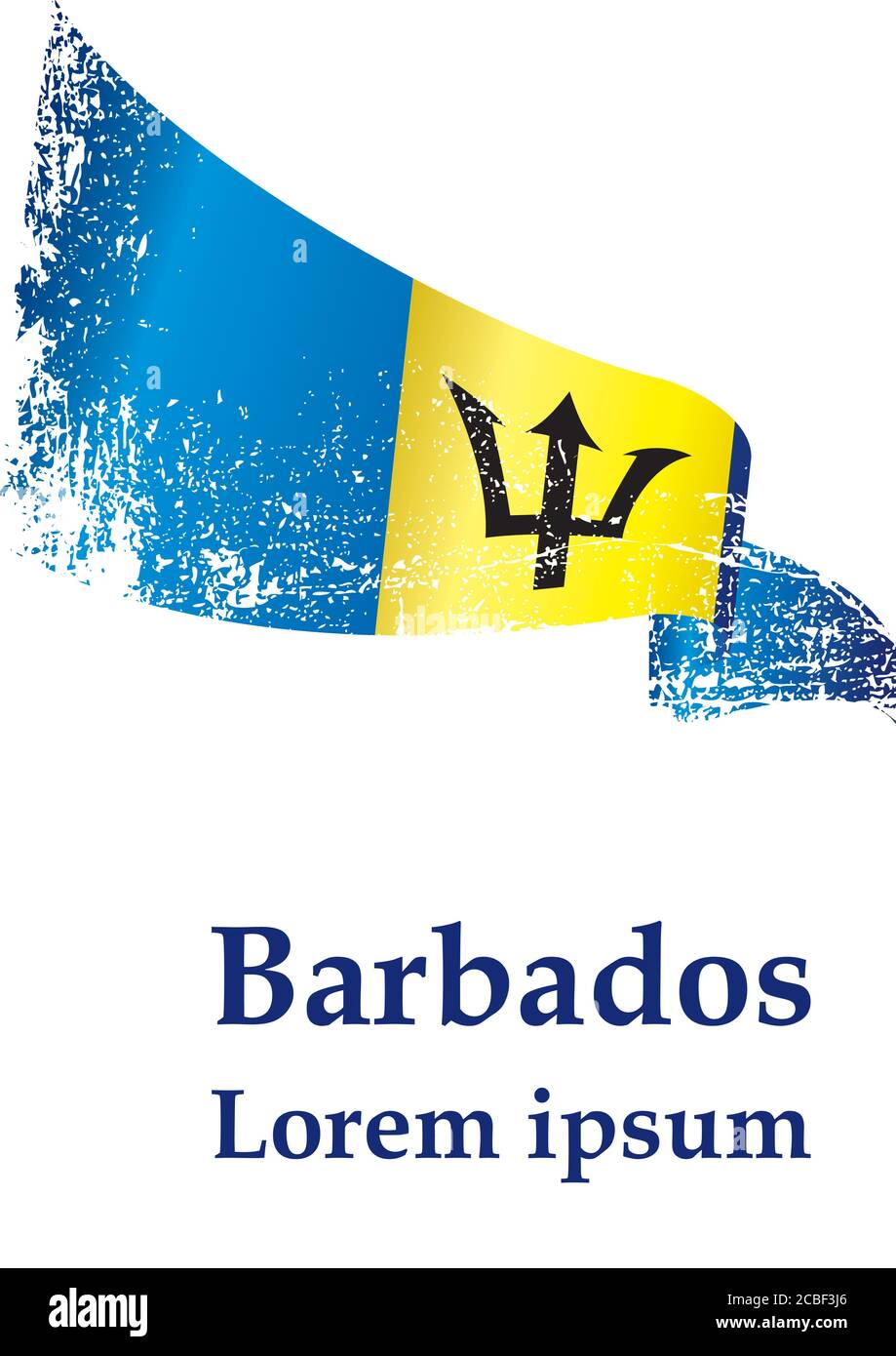 Bandera de Barbados, Barbados. Plantilla para el diseño de premios, un documento oficial con la bandera de Barbados. Ilustración vectorial brillante y colorida. Ilustración del Vector