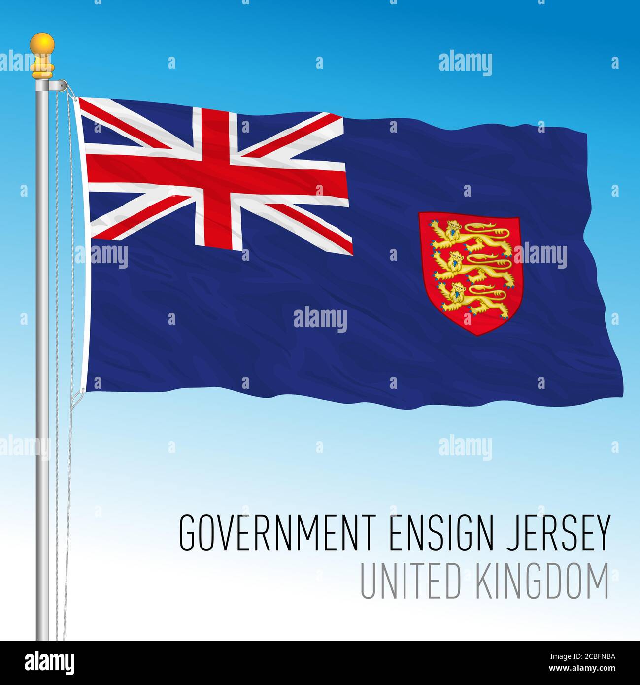 Bandera gubernamental de Jersey, reino Unido, ilustración vectorial Imagen  Vector de stock - Alamy
