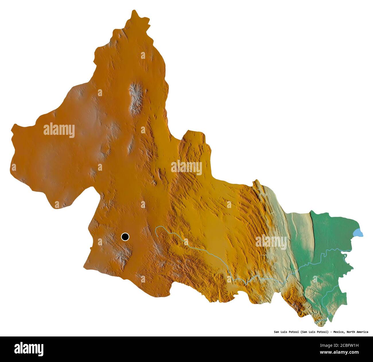 Forma De San Luis Potosí Estado De México Con Su Capital Aislada Sobre Fondo Blanco Mapa 7986