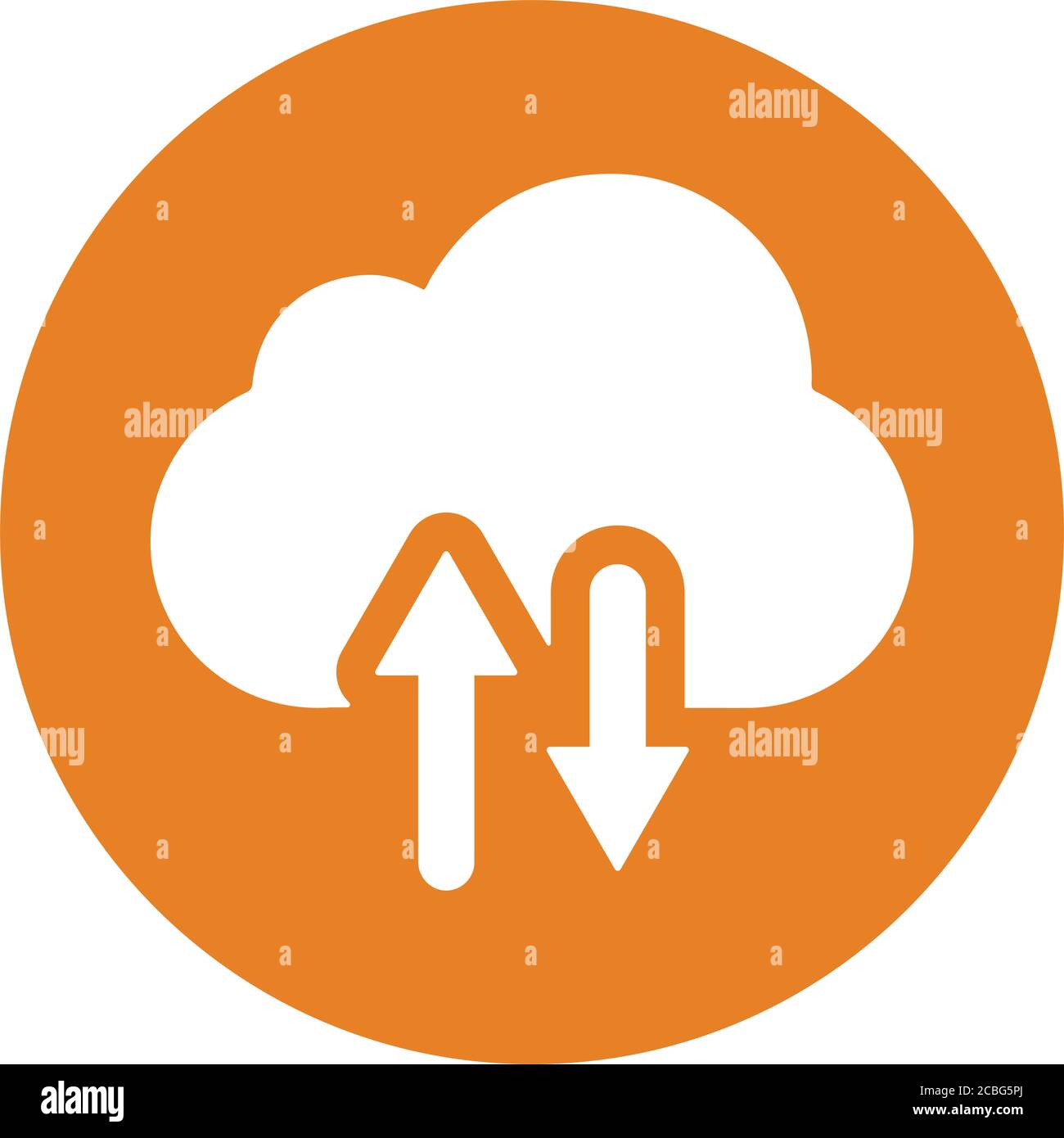 Icono de carga y descarga en la nube aislado sobre fondo blanco