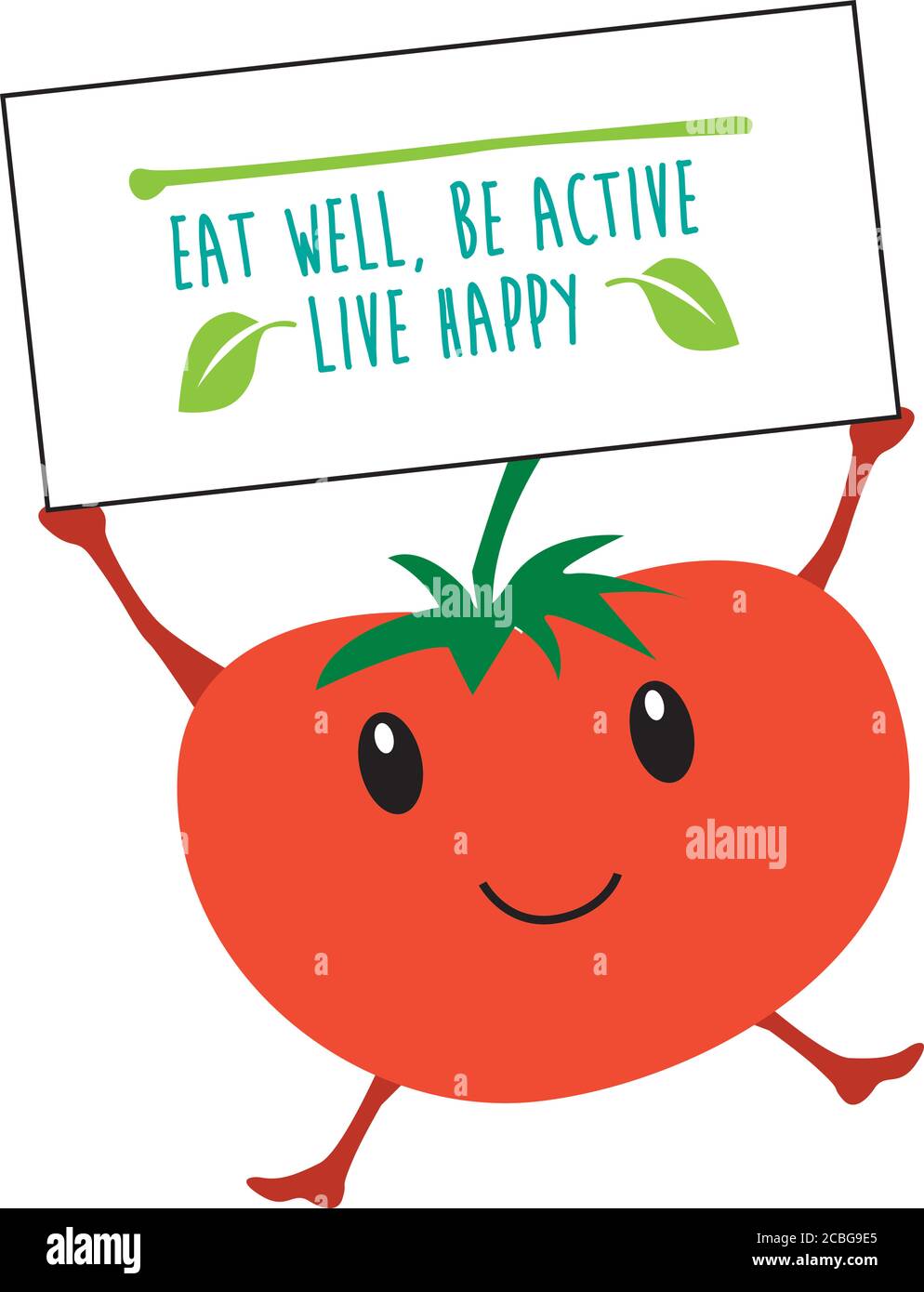 kawaii fruta dibujos animados tomate fruta para web, internet o uso de  carteles como plantillas con el comer bien, estar activo, vivir feliz  mensaje Fotografía de stock - Alamy
