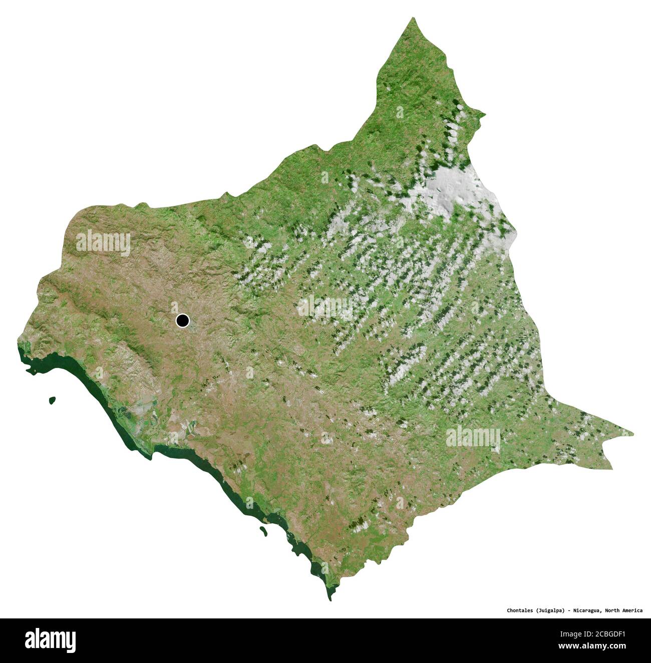 Forma de Chontales, departamento de Nicaragua, con su capital aislada