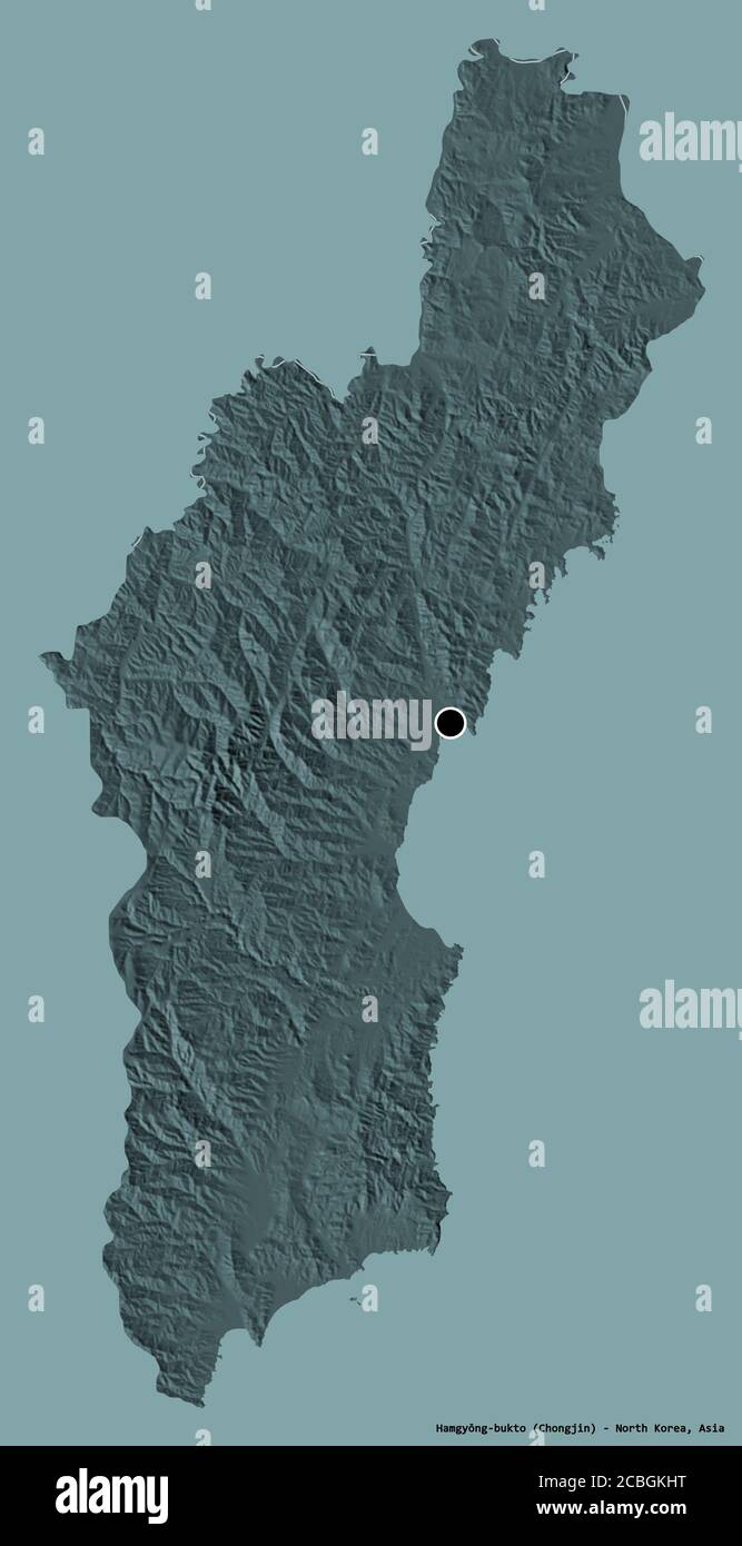 Forma de Hamgyŏngbukto, provincia de Corea del Norte, con su capital