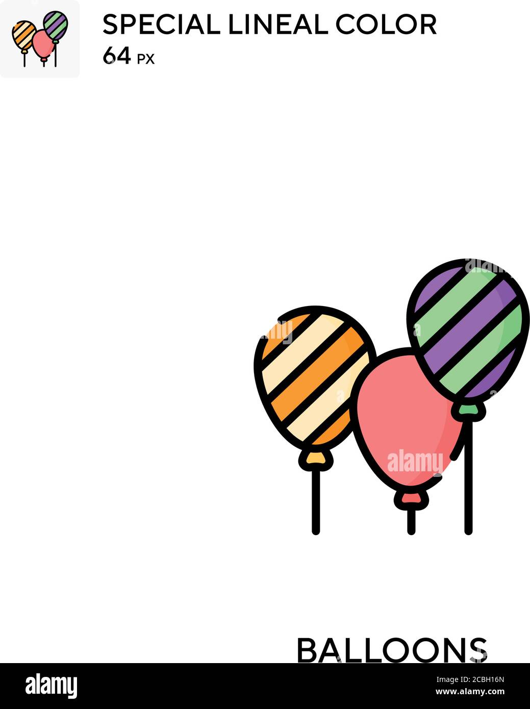 Globos icono de vector de color lineal especial. Iconos de globos para ...