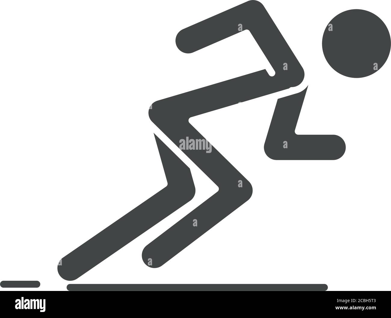 corredor en la postura lista para sprint velocidad deporte silueta de  carrera ilustración de vector de diseño de iconos Imagen Vector de stock -  Alamy