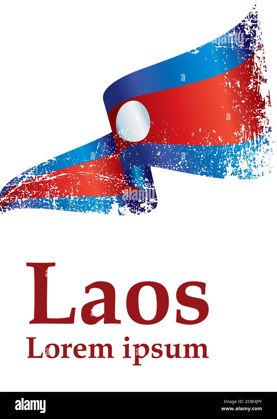 Bandera de Laos, República Democrática Popular Lao. Plantilla para el diseño de premios, un documento oficial con la bandera de Laos. Ilustración del Vector