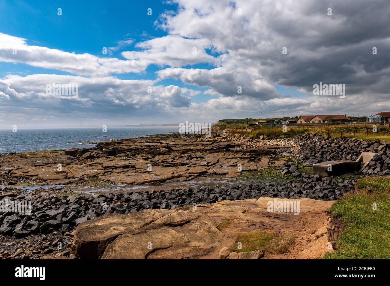 North Seaton Links, Newbiggin junto al mar, Northumberland Reino Unido de Spital Carrs Foto de stock