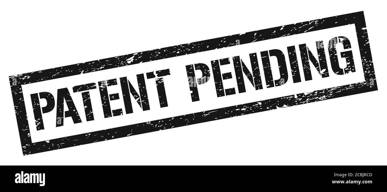 PATENTE PENDIENTE negro grungy sello rectangular signo. Foto de stock