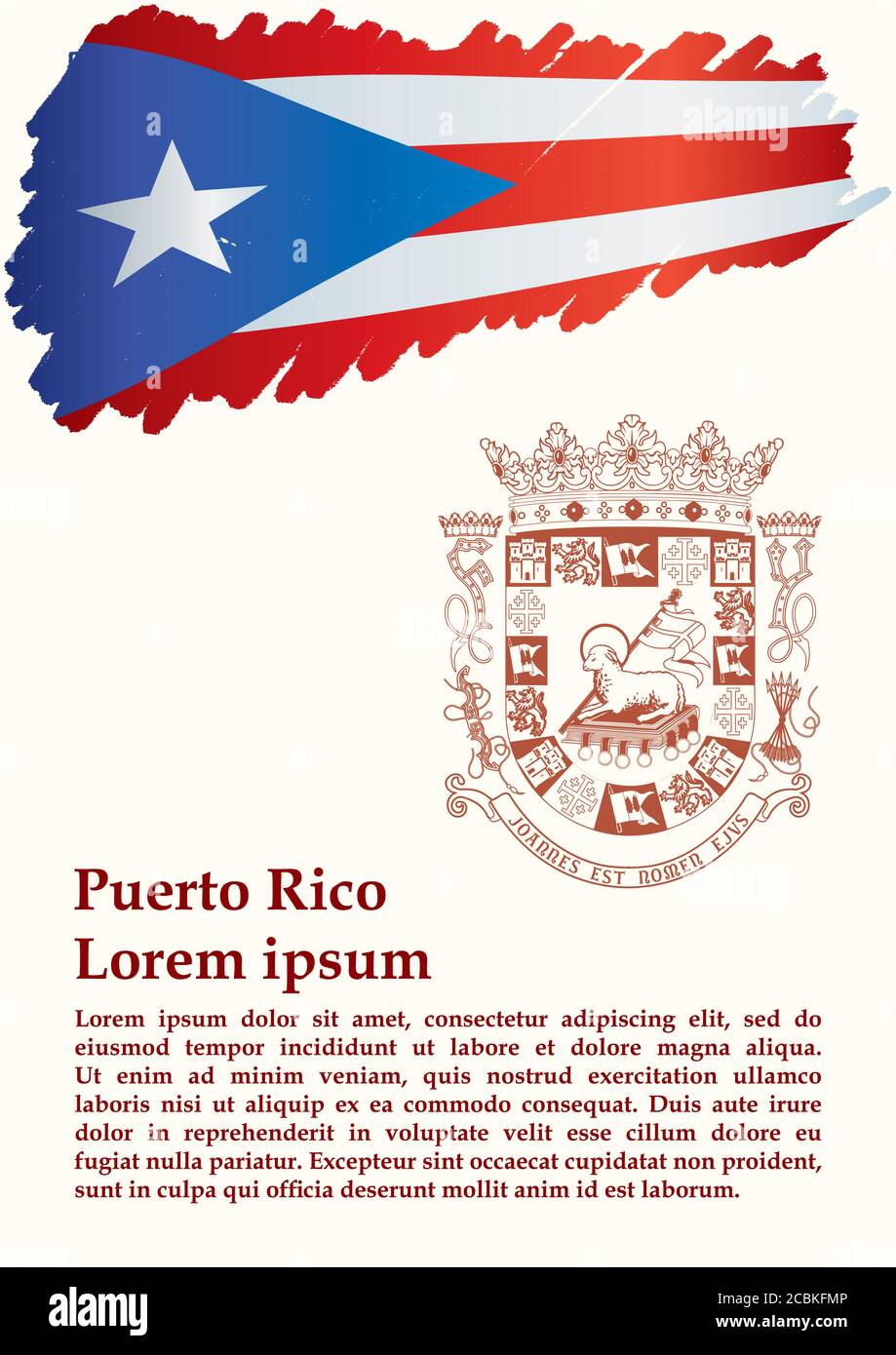 eternamente Odio solicitud Bandera de Puerto Rico, Estado libre asociado de Puerto Rico. Plantilla  para el diseño de premios, un documento oficial con la bandera de Puerto  Rico. vecto brillante y colorido Imagen Vector de