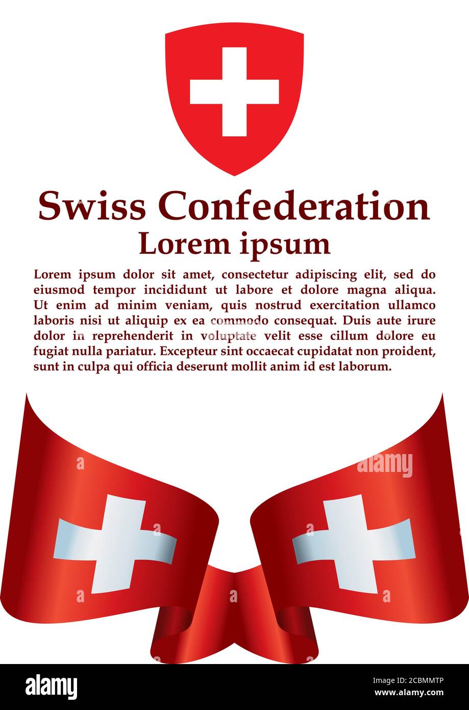 Bandera de Suiza, Confederación Suiza. Plantilla para el diseño de premios,  un documento oficial con la bandera de Suiza Imagen Vector de stock - Alamy