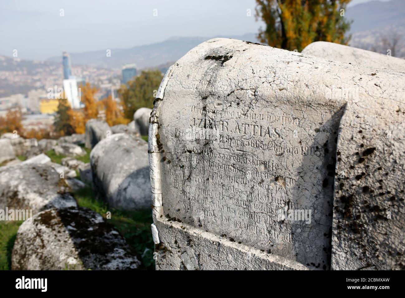 El Cementerio Judío OID es un cementerio de casi 500 años de antigüedad en Sarajevo, Bosnia y Herzegovina. Foto de stock