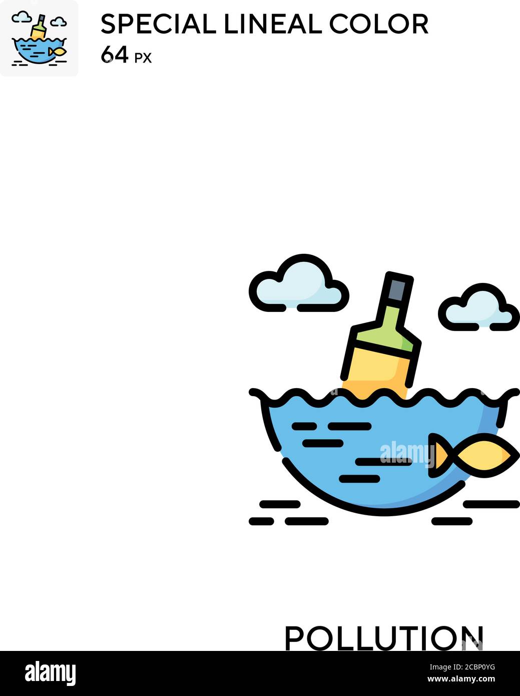 Contaminación icono de vector de color lineal especial. Iconos de contaminación para su proyecto de negocio Ilustración del Vector