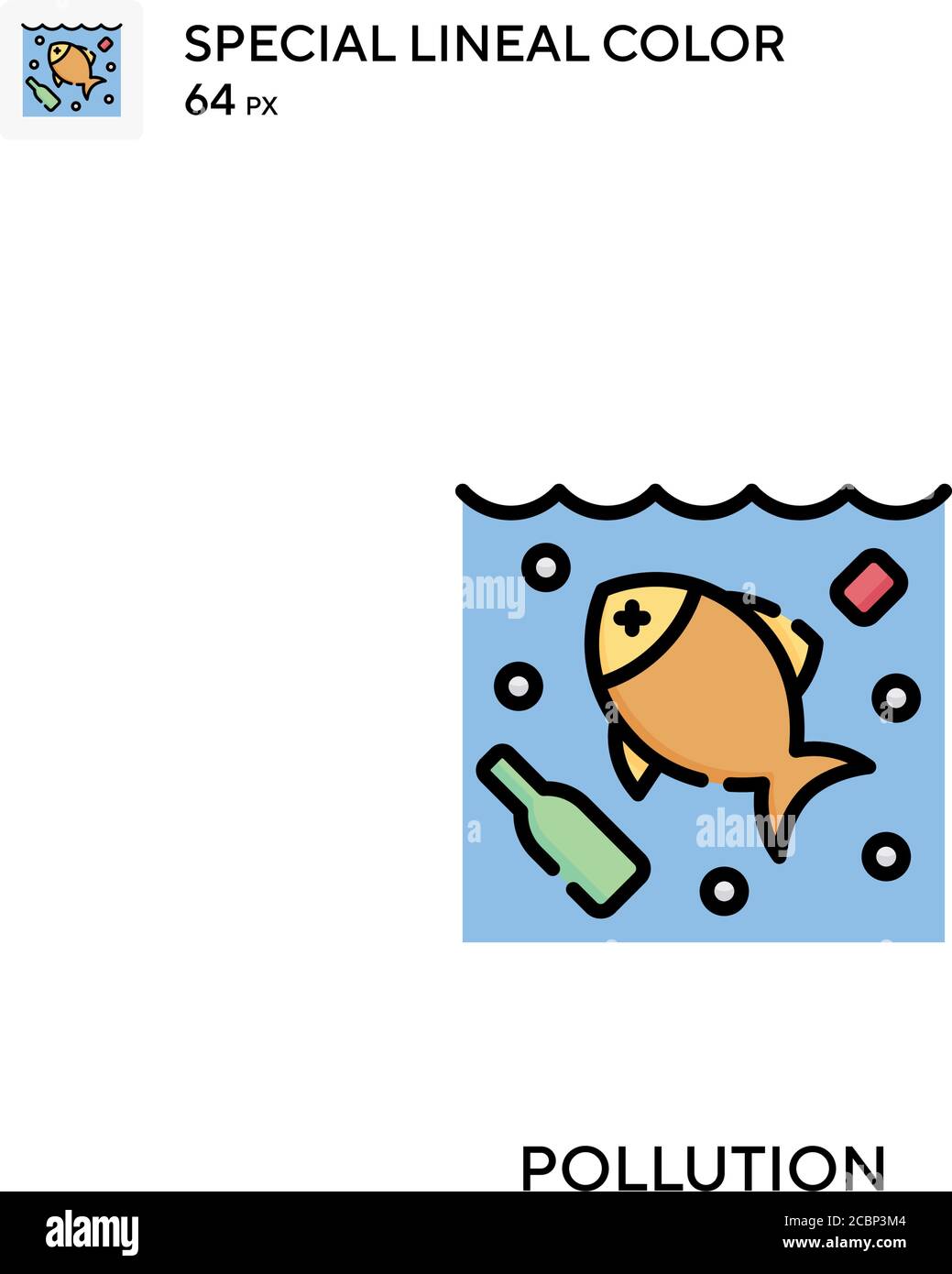 Contaminación icono de vector de color lineal especial. Iconos de contaminación para su proyecto de negocio Ilustración del Vector