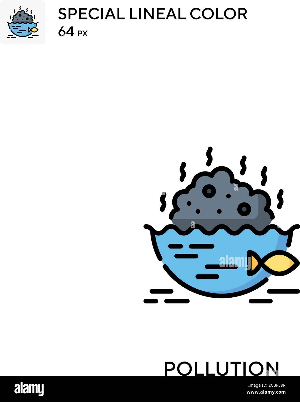 Contaminación icono de vector de color lineal especial. Iconos de contaminación para su proyecto de negocio Ilustración del Vector