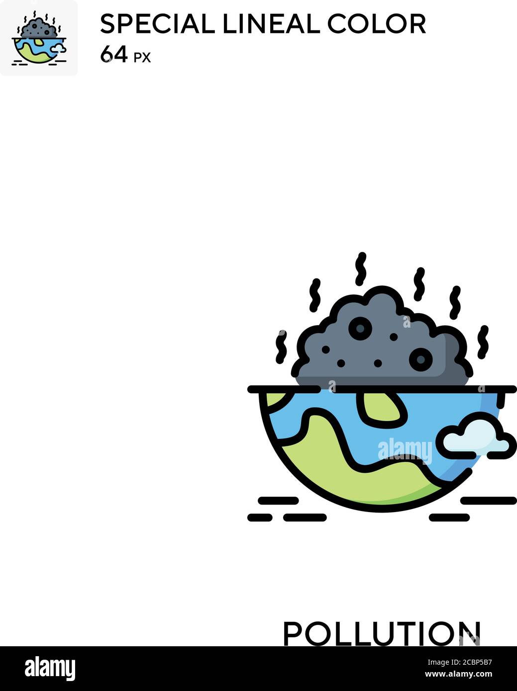Contaminación icono de vector de color lineal especial. Iconos de contaminación para su proyecto de negocio Ilustración del Vector
