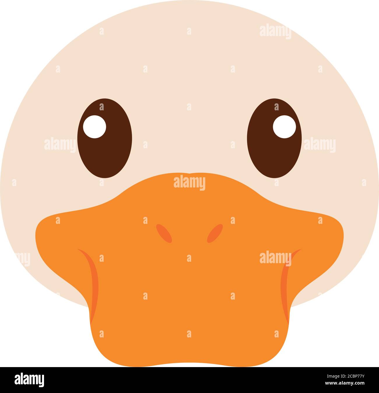 Dibujo animado de la cabeza del pato Imagen Vector de stock - Alamy