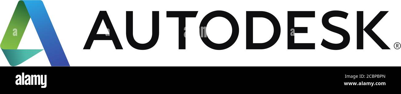 Logo Autodesk, empresa de software, fondo blanco Foto de stock