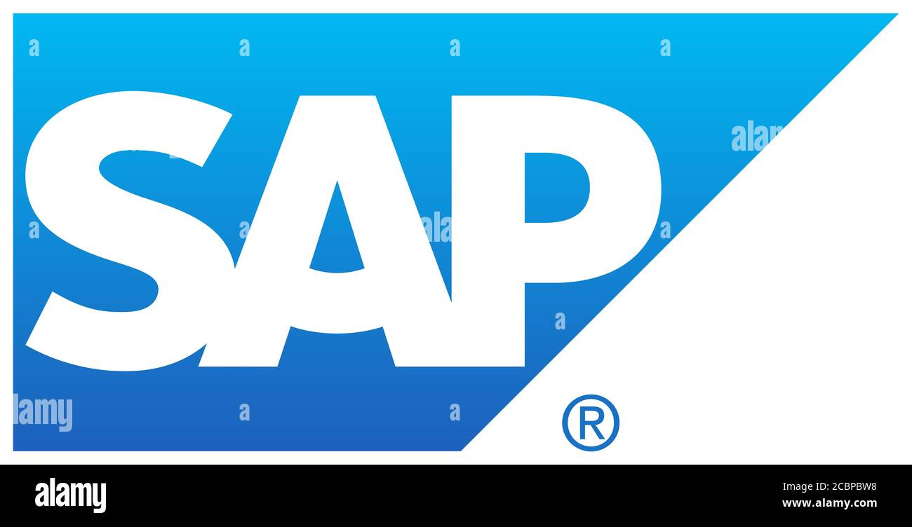 Logo SAP, empresa de software, fondo blanco Foto de stock