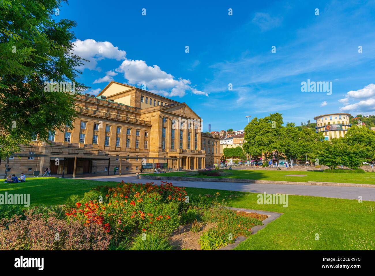 Teatro de la Ópera en Oberer Schlossgarten o Upper Castle Garden, Stuttgart, Estado Federal de Baden-Württemberg, Alemania del Sur, Europa Foto de stock