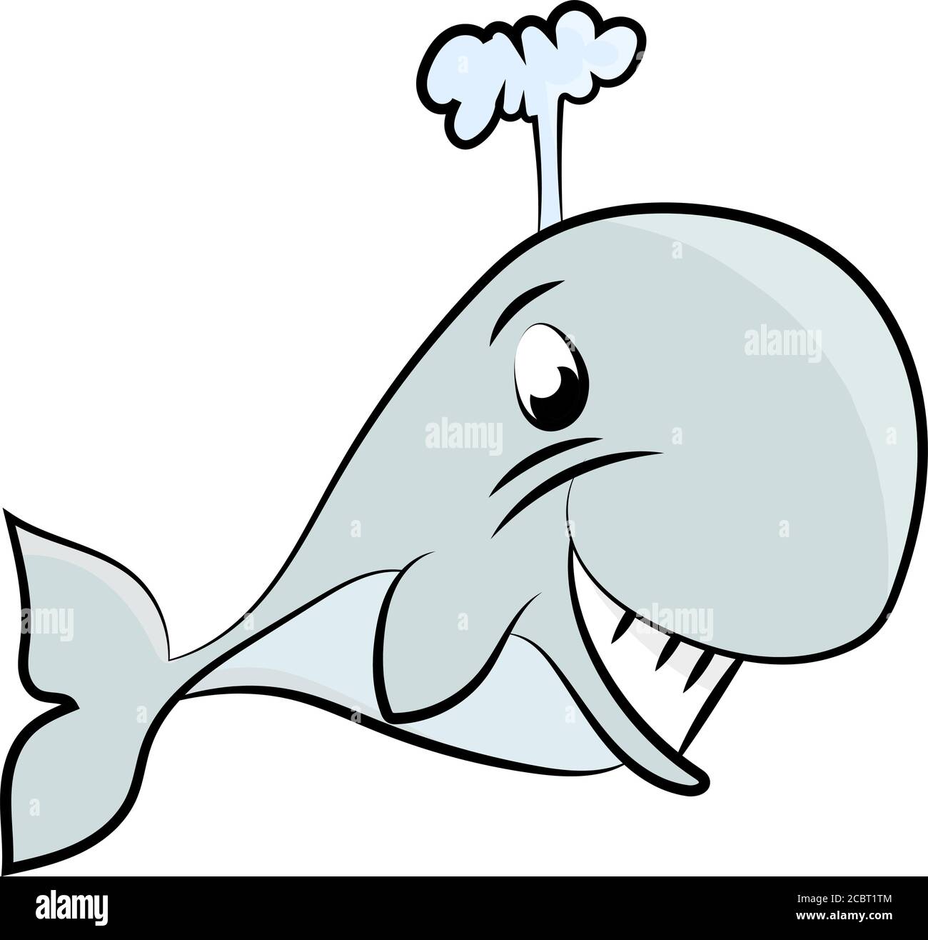 Lindo dibujo de dibujo de ballenas nadando bajo el agua ilustración  vectorial para niños Imagen Vector de stock - Alamy