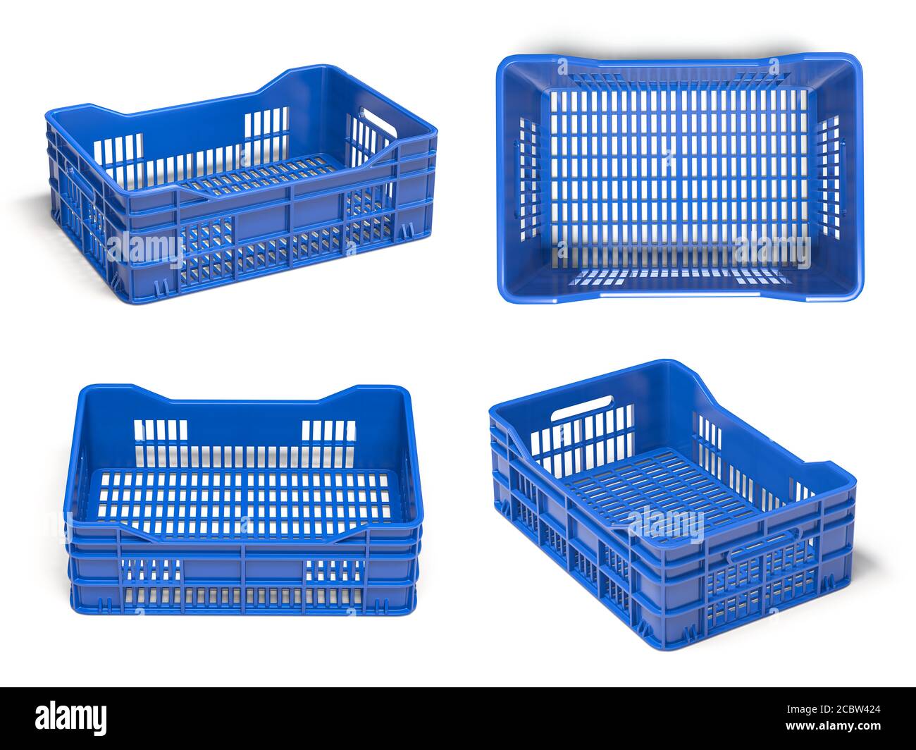 Caja o caja de plástico vacía para frutas y verduras aisladas sobre blanco.  ilustración 3d Fotografía de stock - Alamy