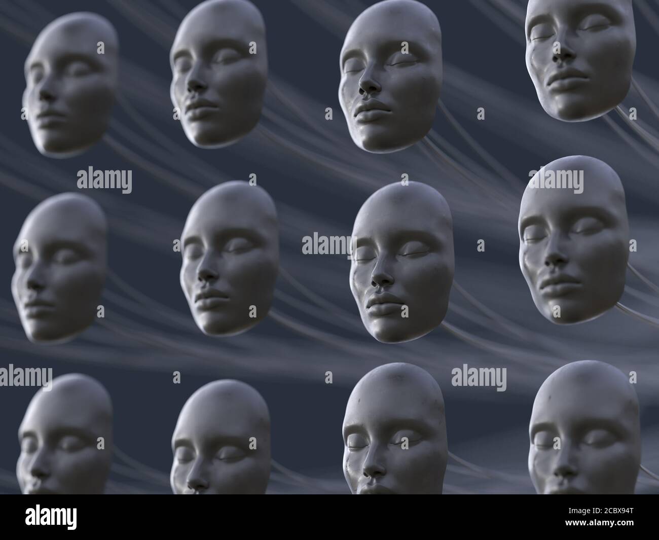 matriz de máscaras de caras humanas Fotografía de stock - Alamy