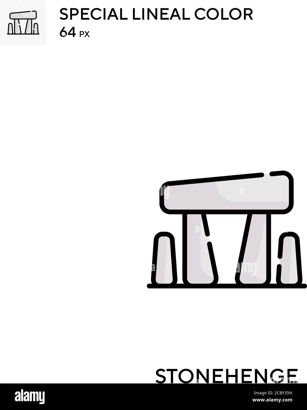 Stonehenge icono de vector de color lineal especial. Iconos de Stonehenge para su proyecto de negocio Ilustración del Vector