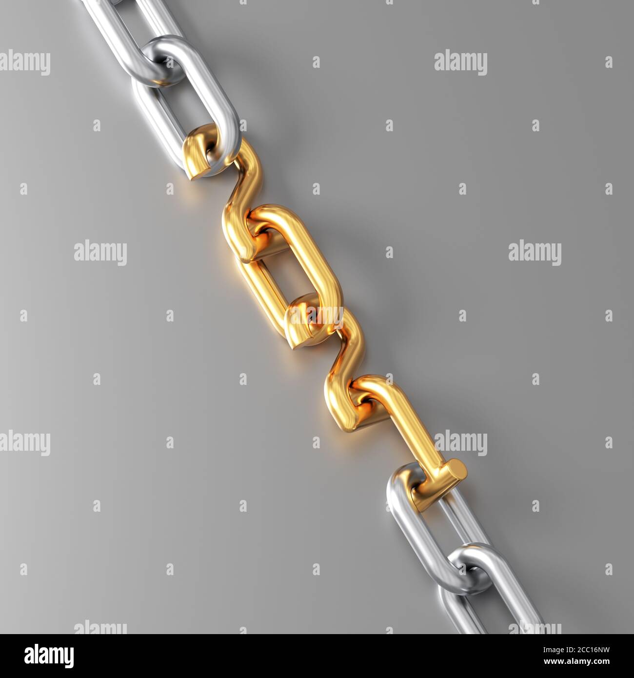 Cadena con elementos de oro en forma de números 2021 Foto de stock