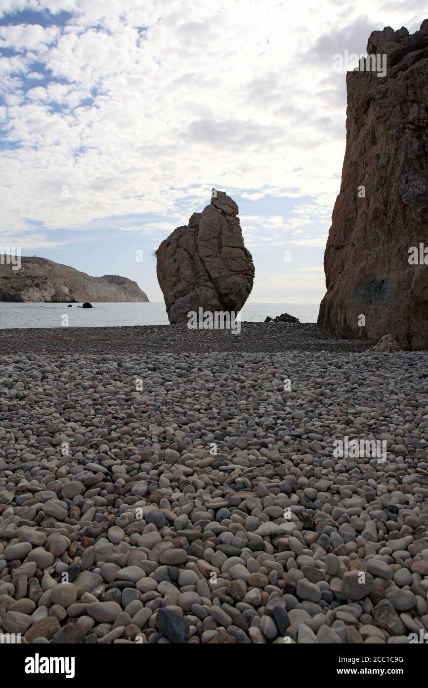 Chipre, Petra tou Romiou, Aphrodite's rock Foto de stock