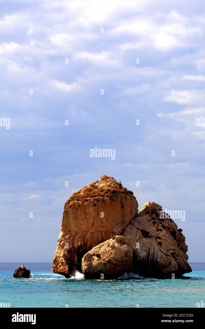 Chipre, Petra tou romiou, la roca de Afrodita Foto de stock