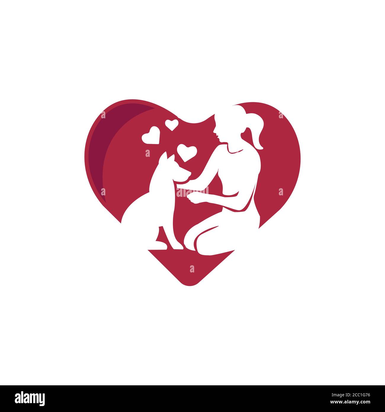 Vector concepto diseño símbolo mujeres con perro. Diseño concepto perro amor.  Ilustración vectorial EPS.8 EPS.10 Imagen Vector de stock - Alamy