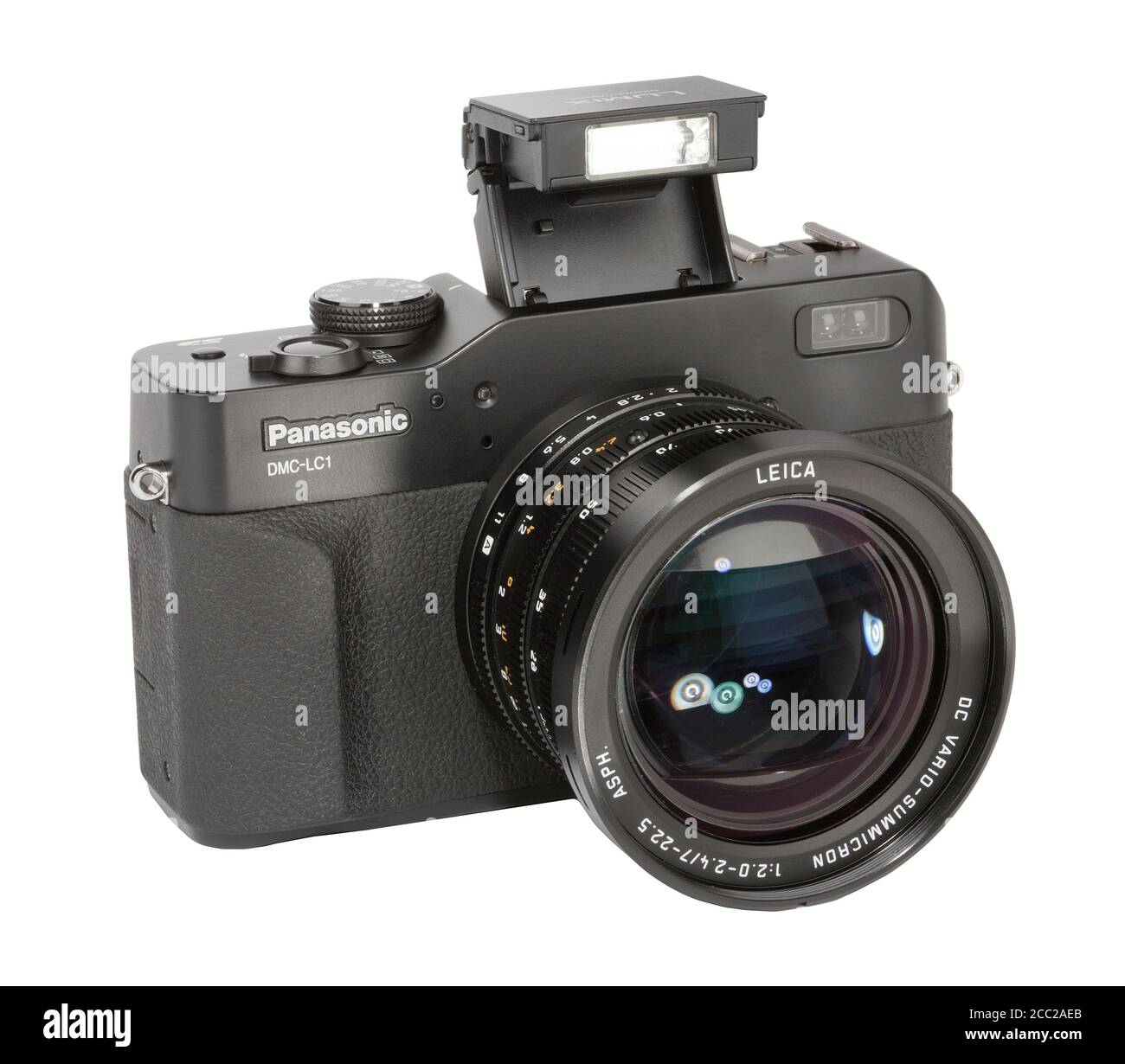 Cámara digital Panasonic DMC-LC1 de 2004. Una cámara de 5 megapíxeles con una lente Leica DC Vario-SUMMICRON. Foto de stock