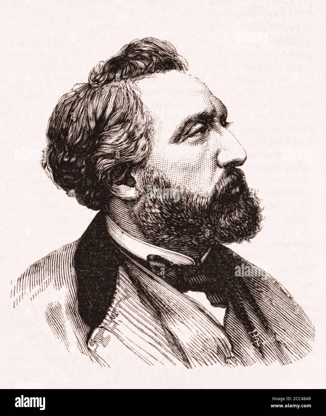 Leon Michel Gambetta (1838 - 1882), — político republicano francés, primer Ministro y Ministro de Asuntos Exteriores de Francia en 1881-1882, prominente d Foto de stock