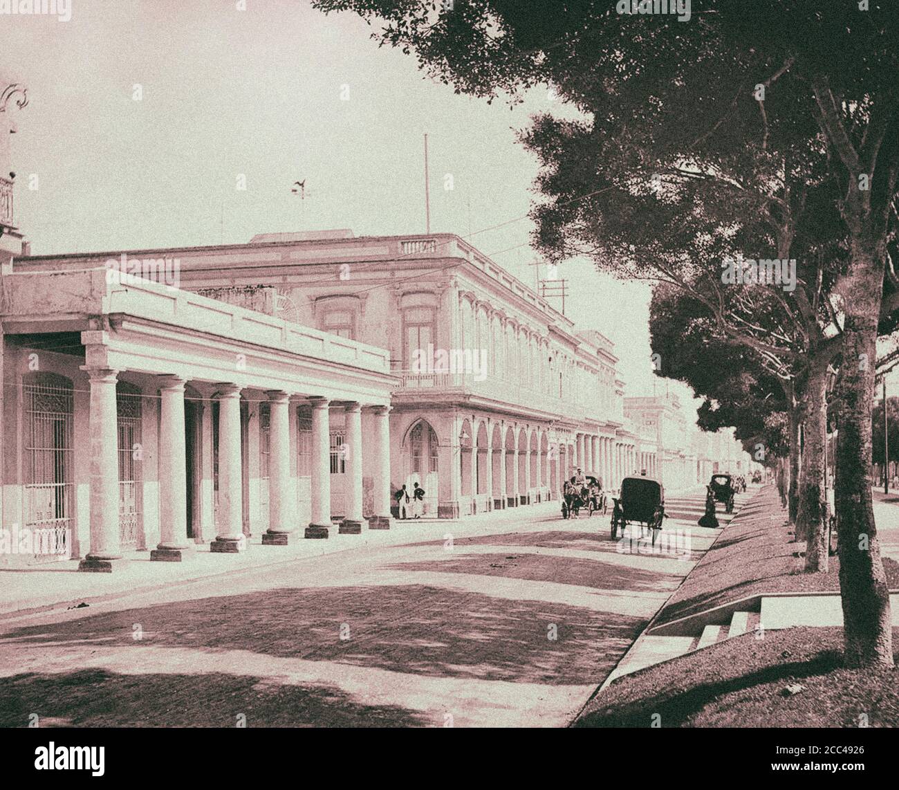 La Habana Vieja. Residencias en Paseo del Prado. Cuba. 1903 Foto de stock