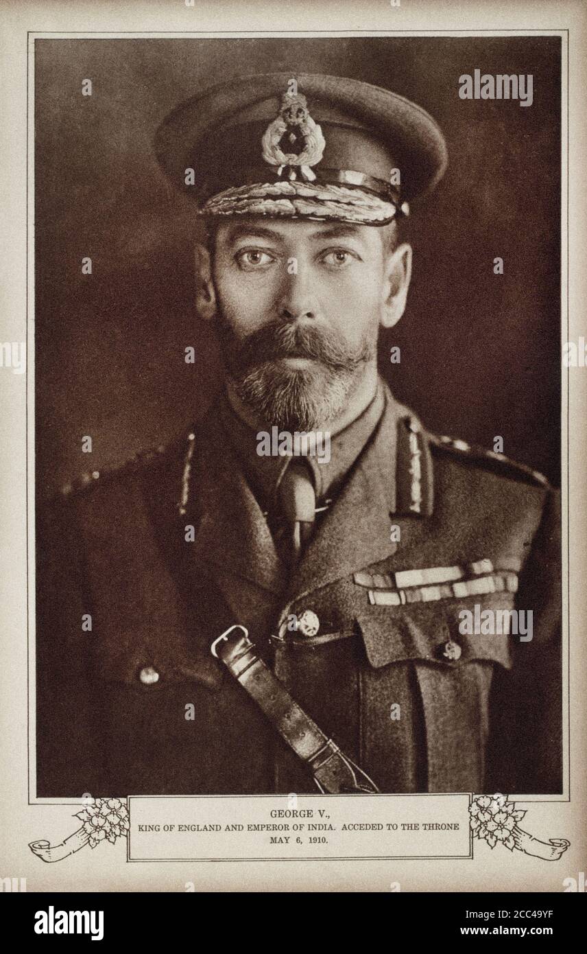 George V (George Frederick Ernest Albert; 3 de junio de 1865 – 20 de enero de 1936) fue Rey del Reino Unido y los Dominios británicos, y Emperador de Indi Foto de stock