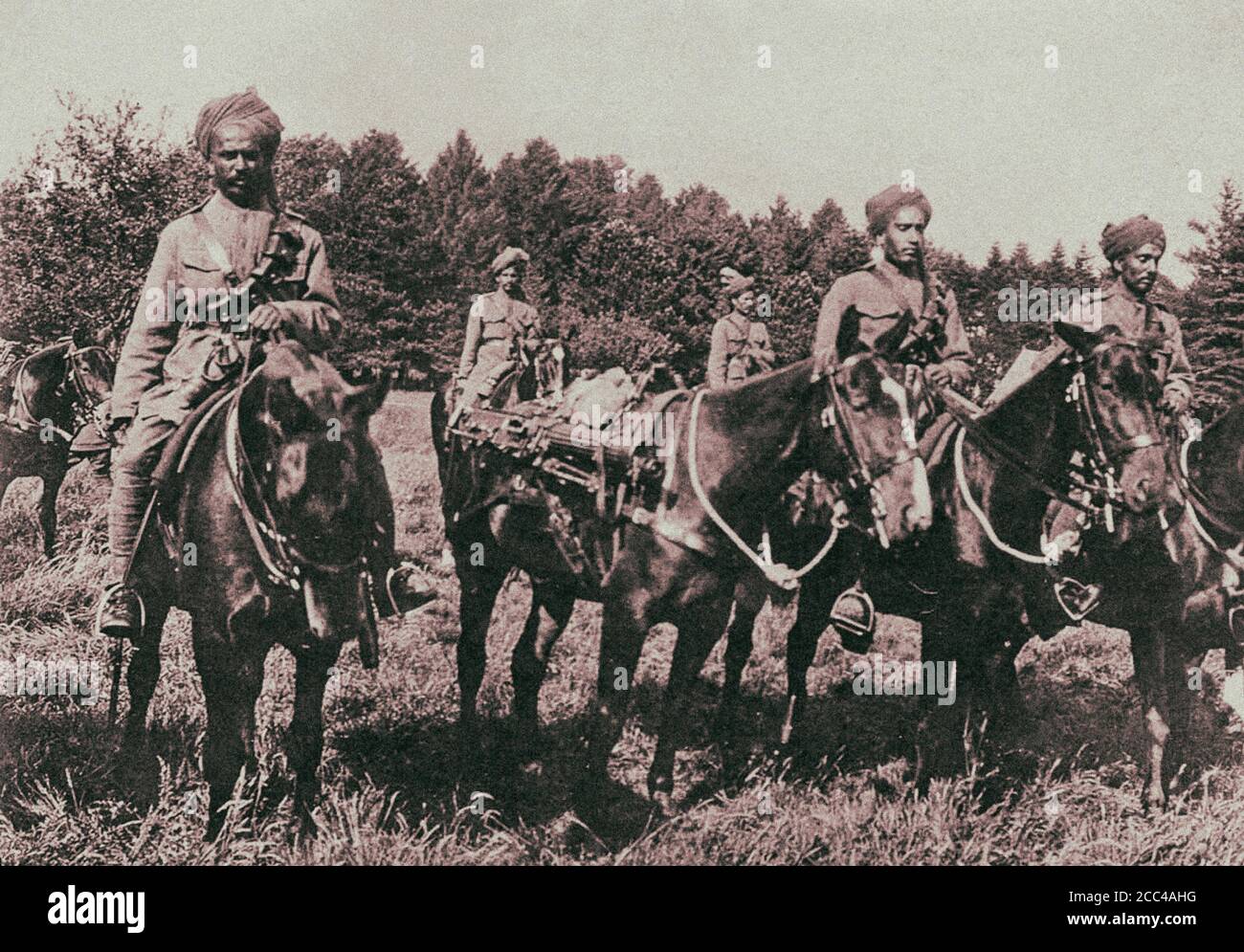 La primera Guerra Mundial la caballería India del ejército británico. 1916. Foto de stock